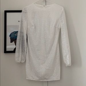 White  shimmery mini dress never worn size small